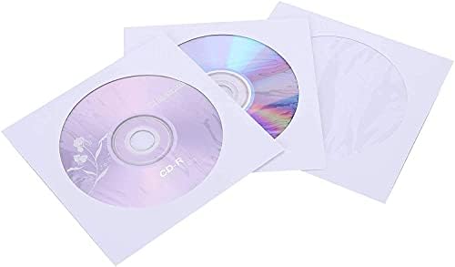 CD DVD Kılıfları, Pacific Mailer DVD CD Ortam Kağıdı Zarf Kılıfları Tutucu, Şeffaf Pencere Kapatma Kapaklı [120G Ekstra Kalınlık,